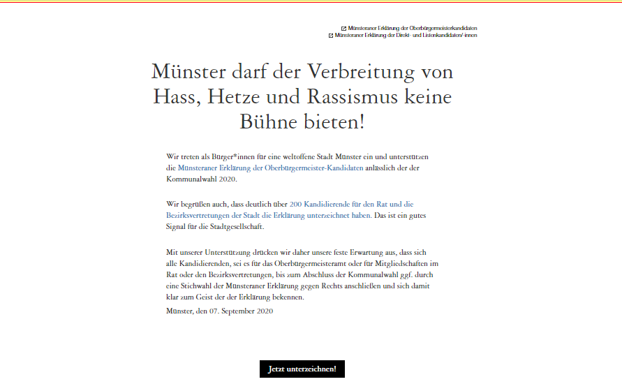 Münsteraner Erklärung für alle Bürger*innen