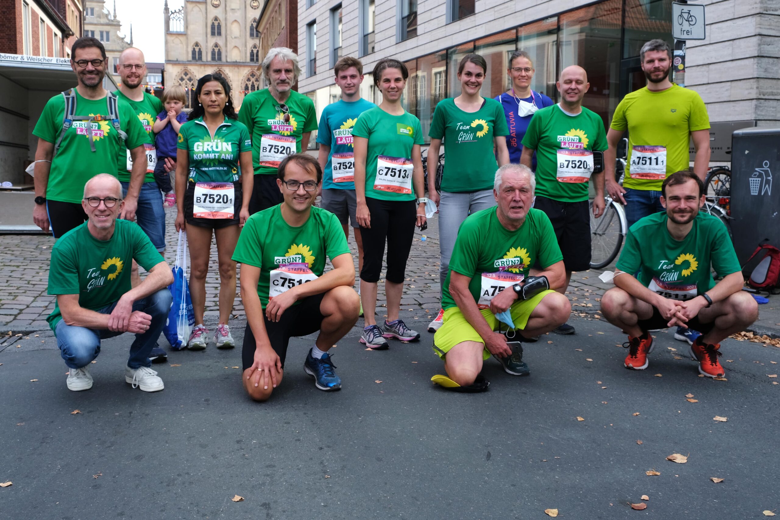 Bündnis 90/Die Grünen/GAL Münster mit 8 Staffeln am 12.9.21 beim Münster Marathon dabei