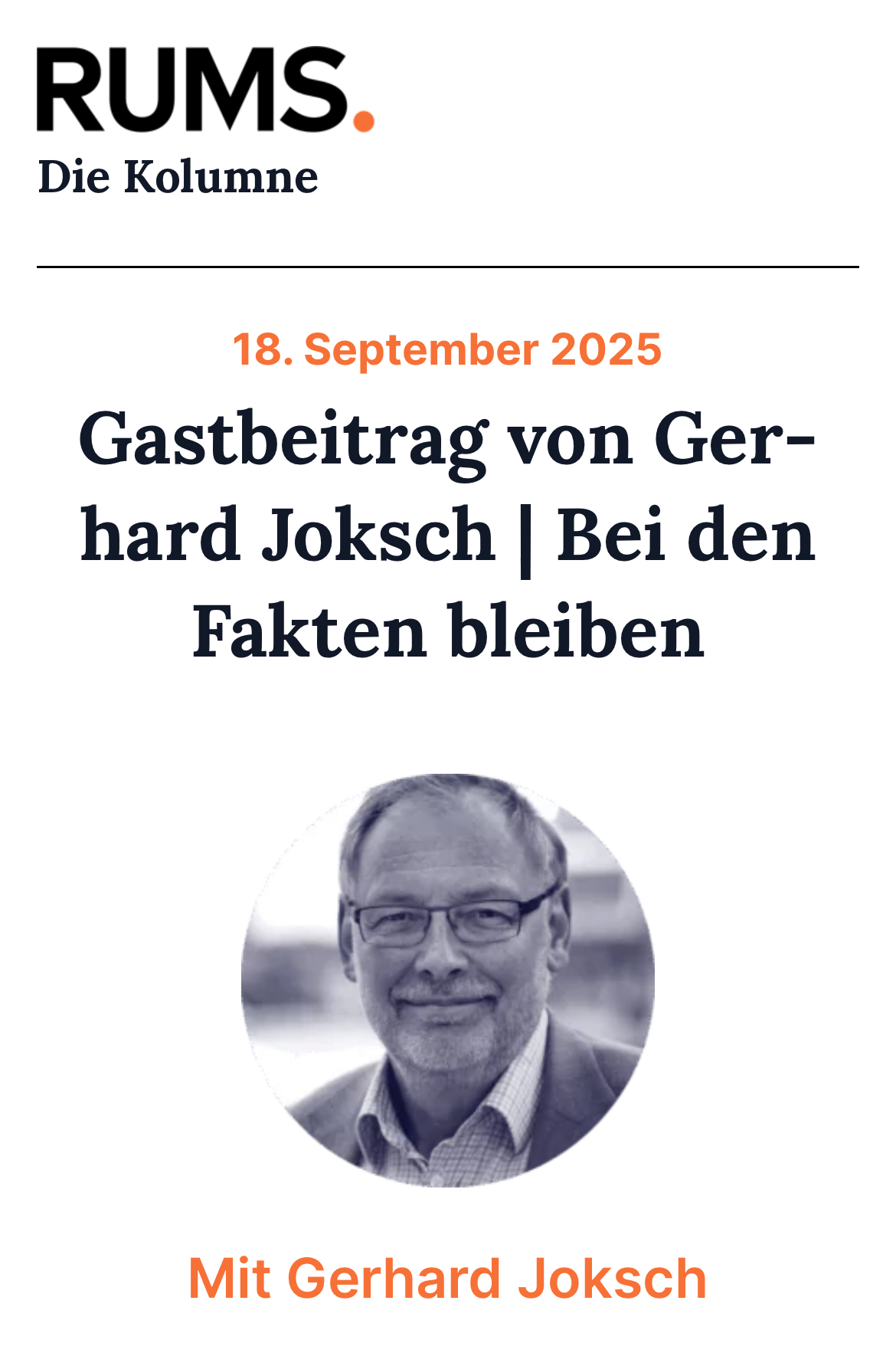 RUMS-Beitrag zur Netto-Null-Versiegelung von Gerd Joksch